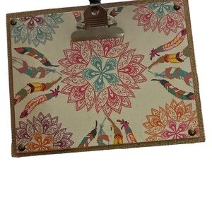 Colorful Floral and Feather Clipboard BOHO